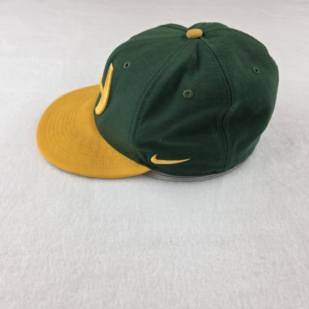Nike True Fitted Baseball Hat Cap M/L Green Gold Hillsboro High School Burros - Picture 2 of 5
